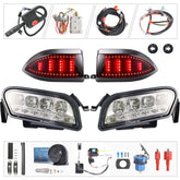 NOKINS Club Car Tempo LED Light Kit | Deluxe Headlights (Low/High Beam) | QC3.0 USB, Scanning Turn Signals, 20A Converter